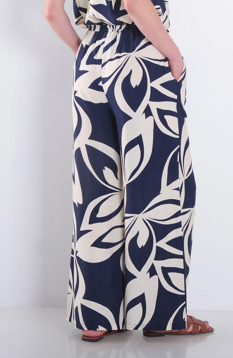 Pantalon Estampado Wide Leg Tiro Alto Pretina Media Elasticada-1