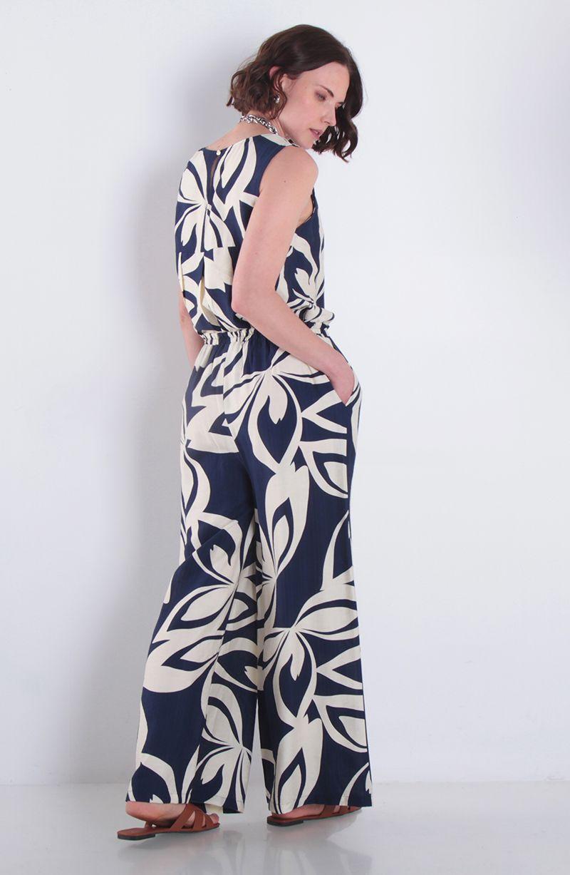 Pantalon Estampado Wide Leg Tiro Alto Pretina Media Elasticada-2