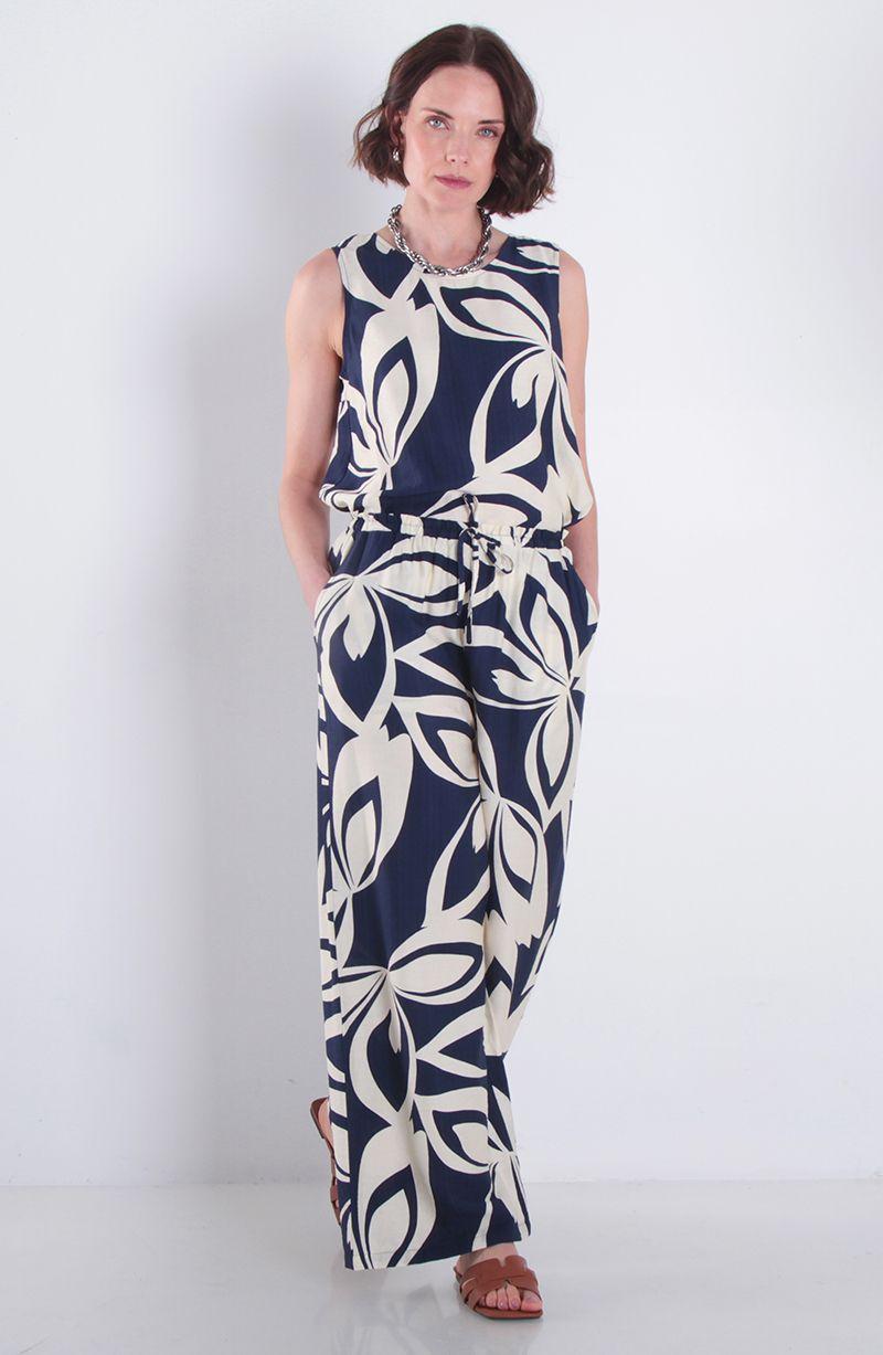 Pantalon Estampado Wide Leg Tiro Alto Pretina Media Elasticada-3