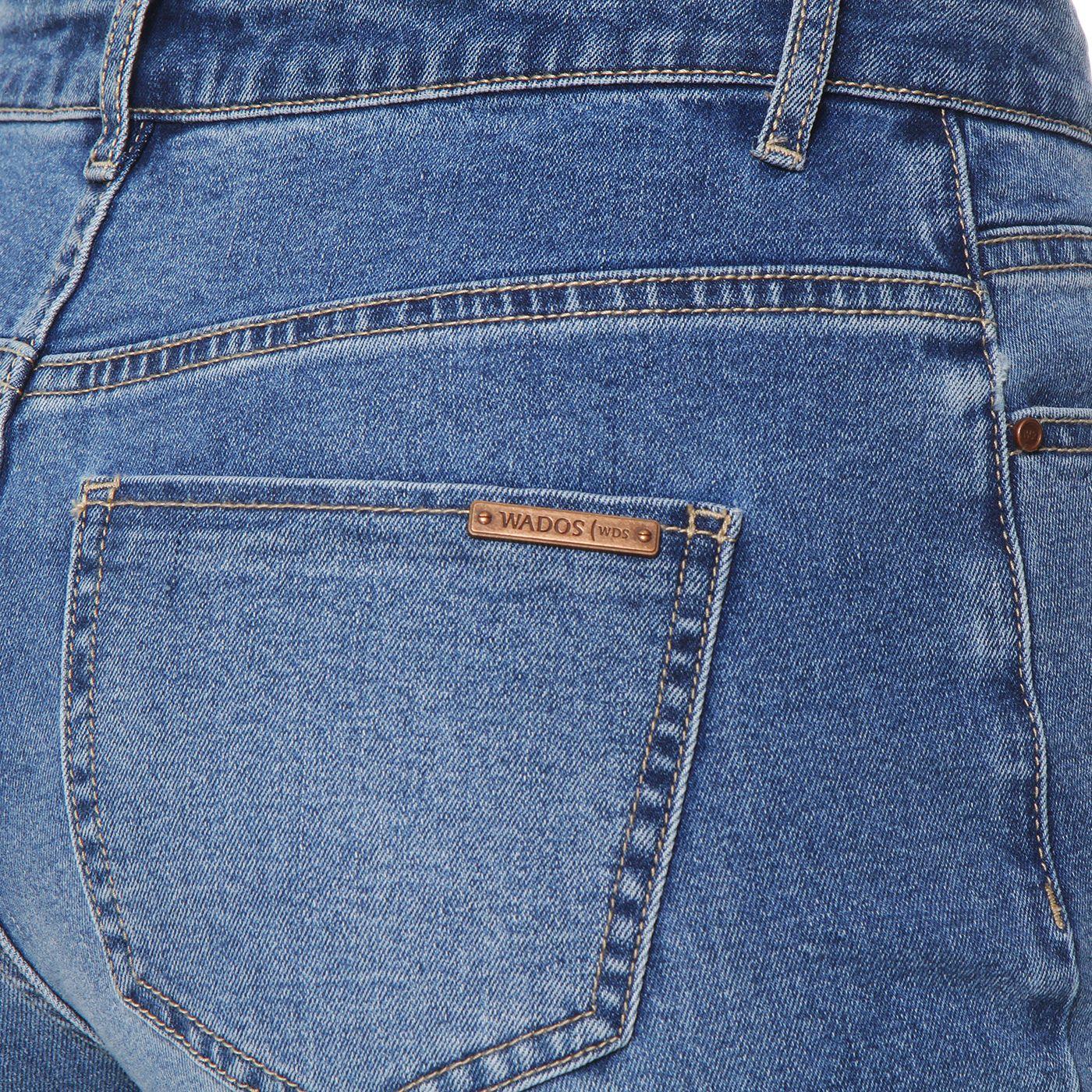 Jeans Recto Tiro  Alto Pretina Basica 1 Boton-9
