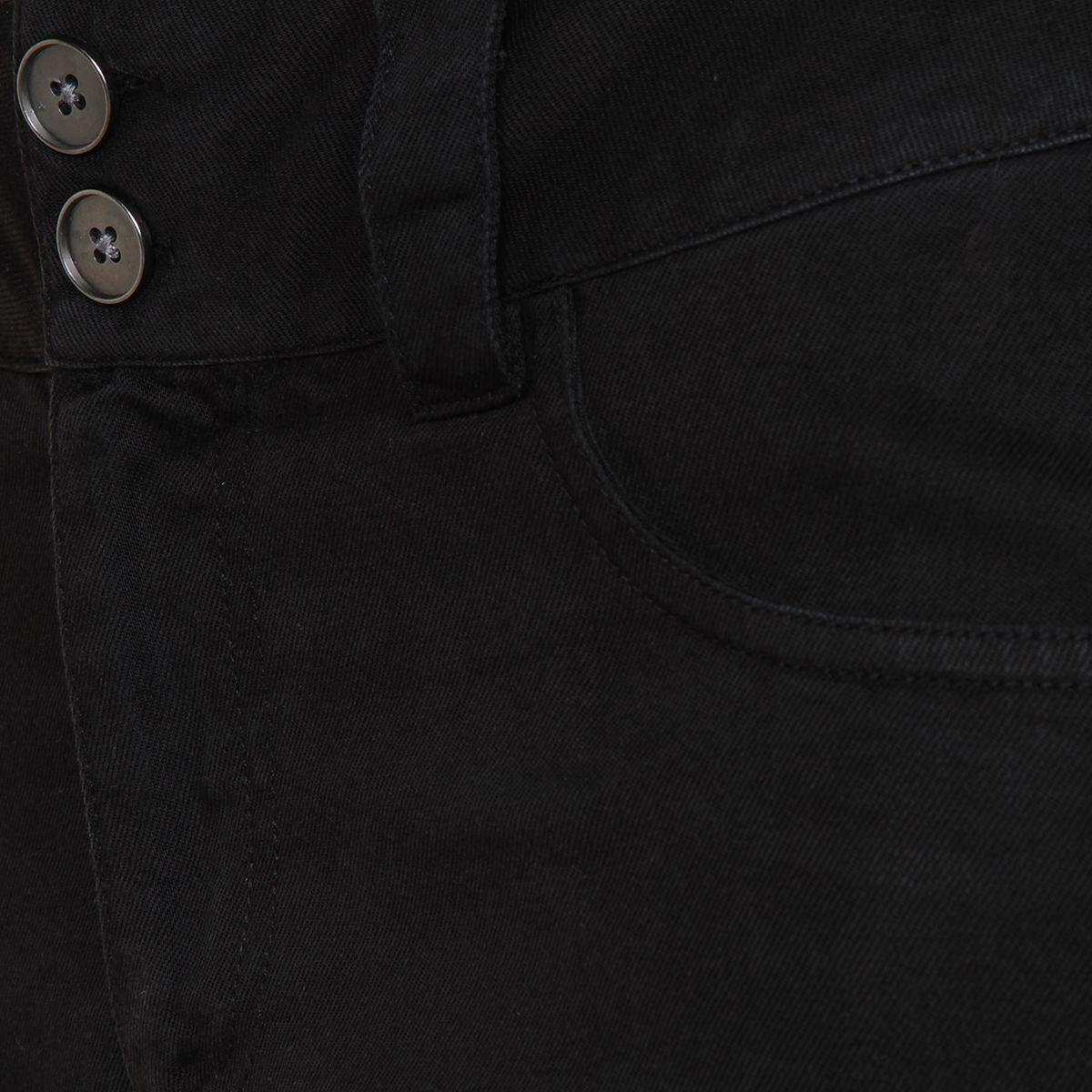 Pantalon Tiro Alto Denim Con Bolsillos 2 Botones-2