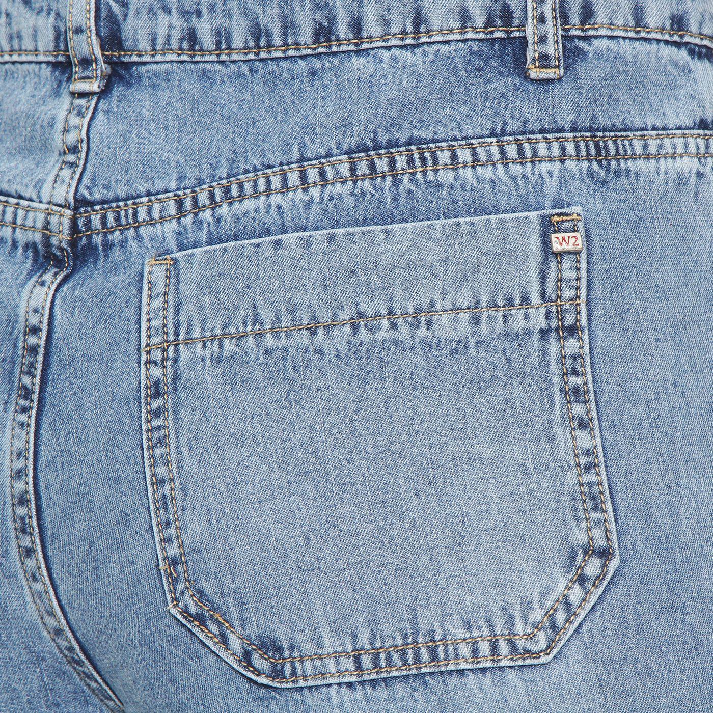 Jeans Wide  Leg Tiro  Alto Pretina Basica  1 Boton-9