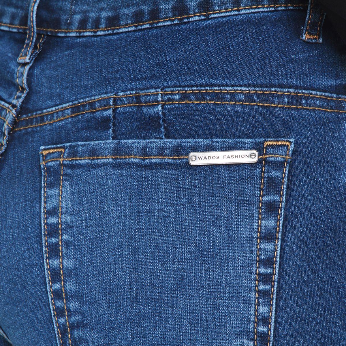 Jeans Boot Cut Tiro Alto Pretina Basica Un Boton Push In Push Up-9