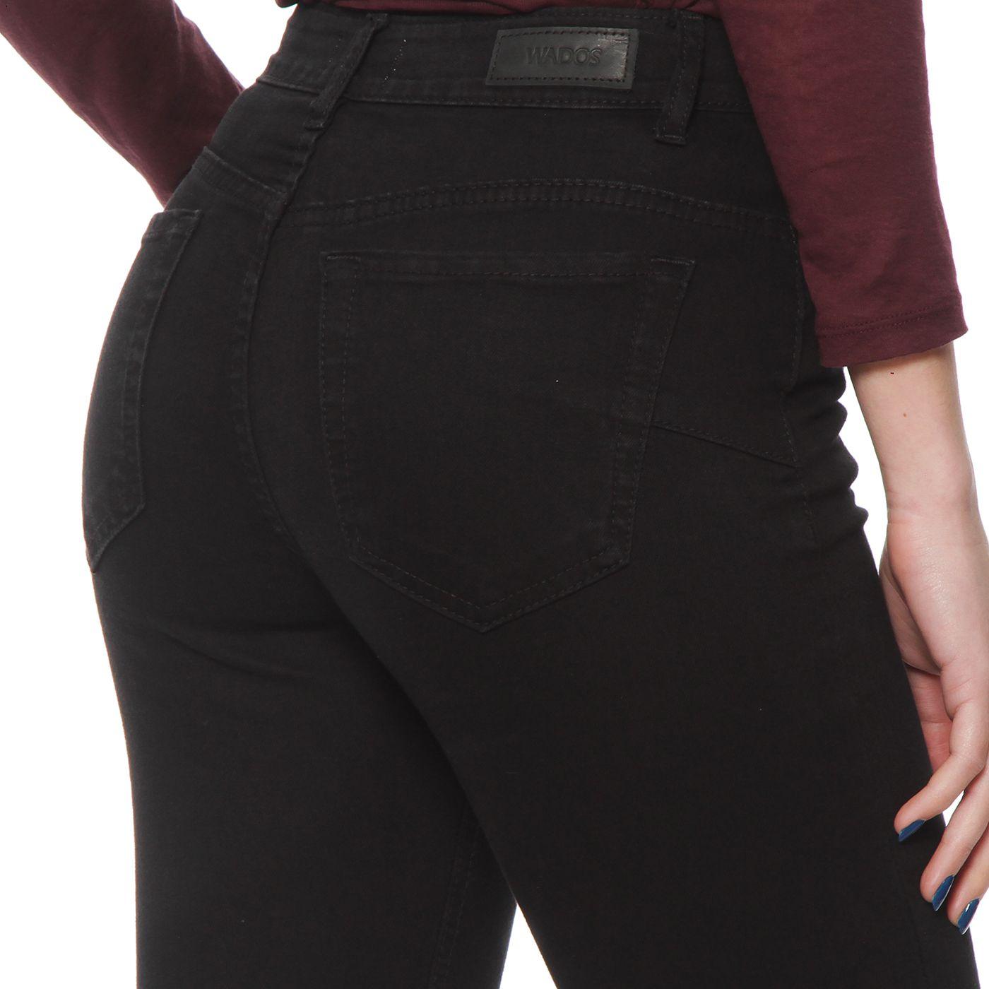 Jeans Flare  Tiro Alto Pretina Basica 1 Boton-5