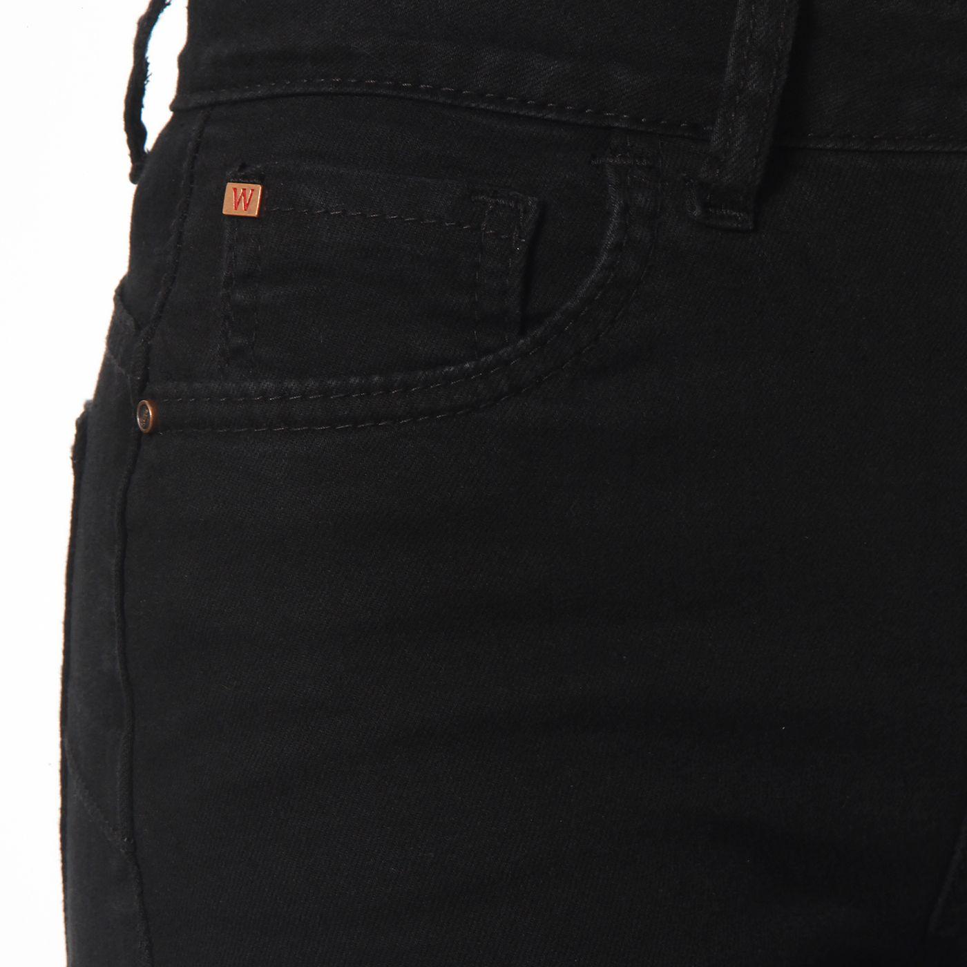 Jeans Flare  Tiro Alto Pretina Basica 1 Boton-8