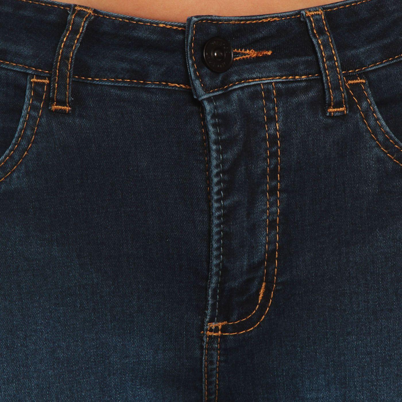 Jeans Flare Tiro Alto   Pretina Basica 1 Boton-4