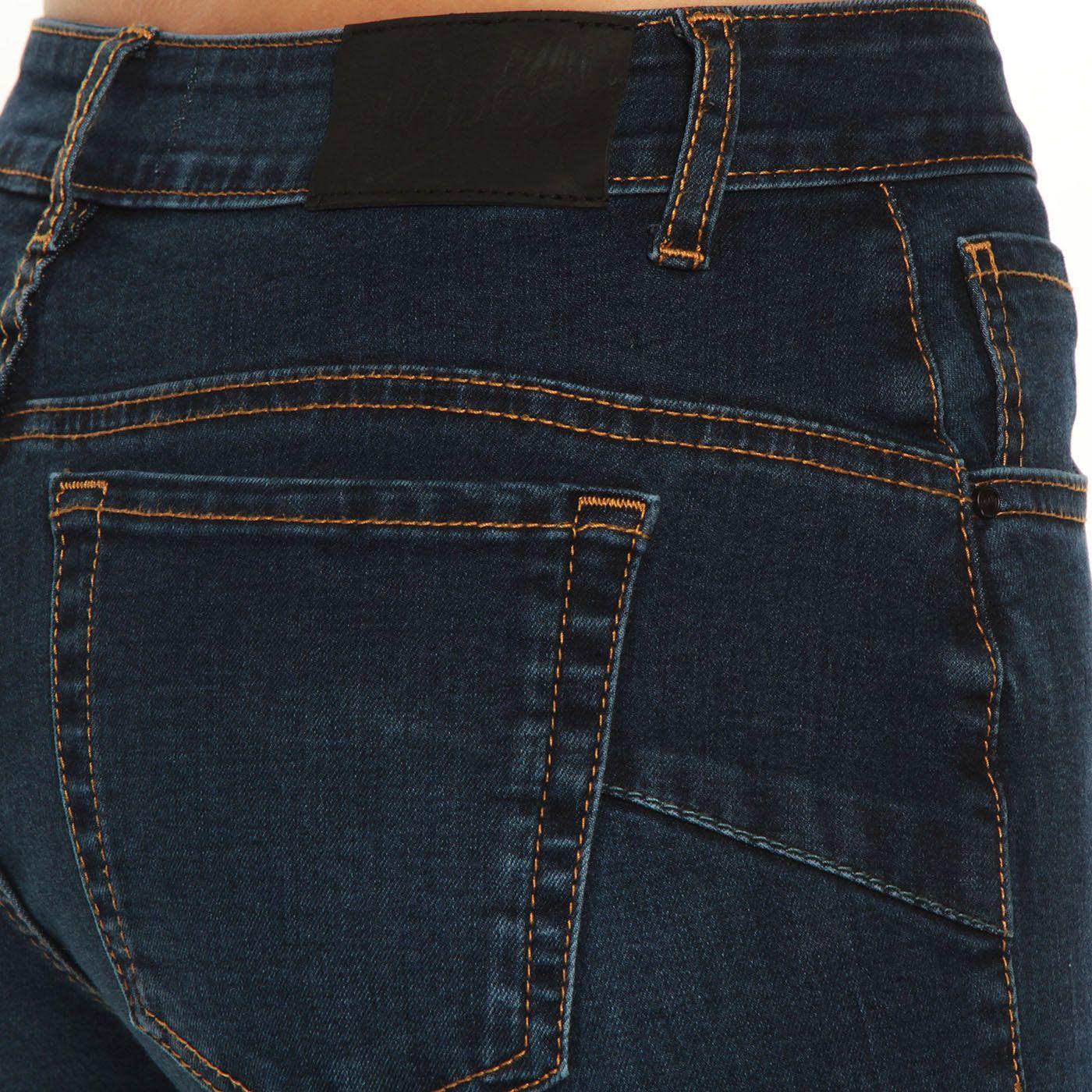 Jeans Flare Tiro Alto   Pretina Basica 1 Boton-7