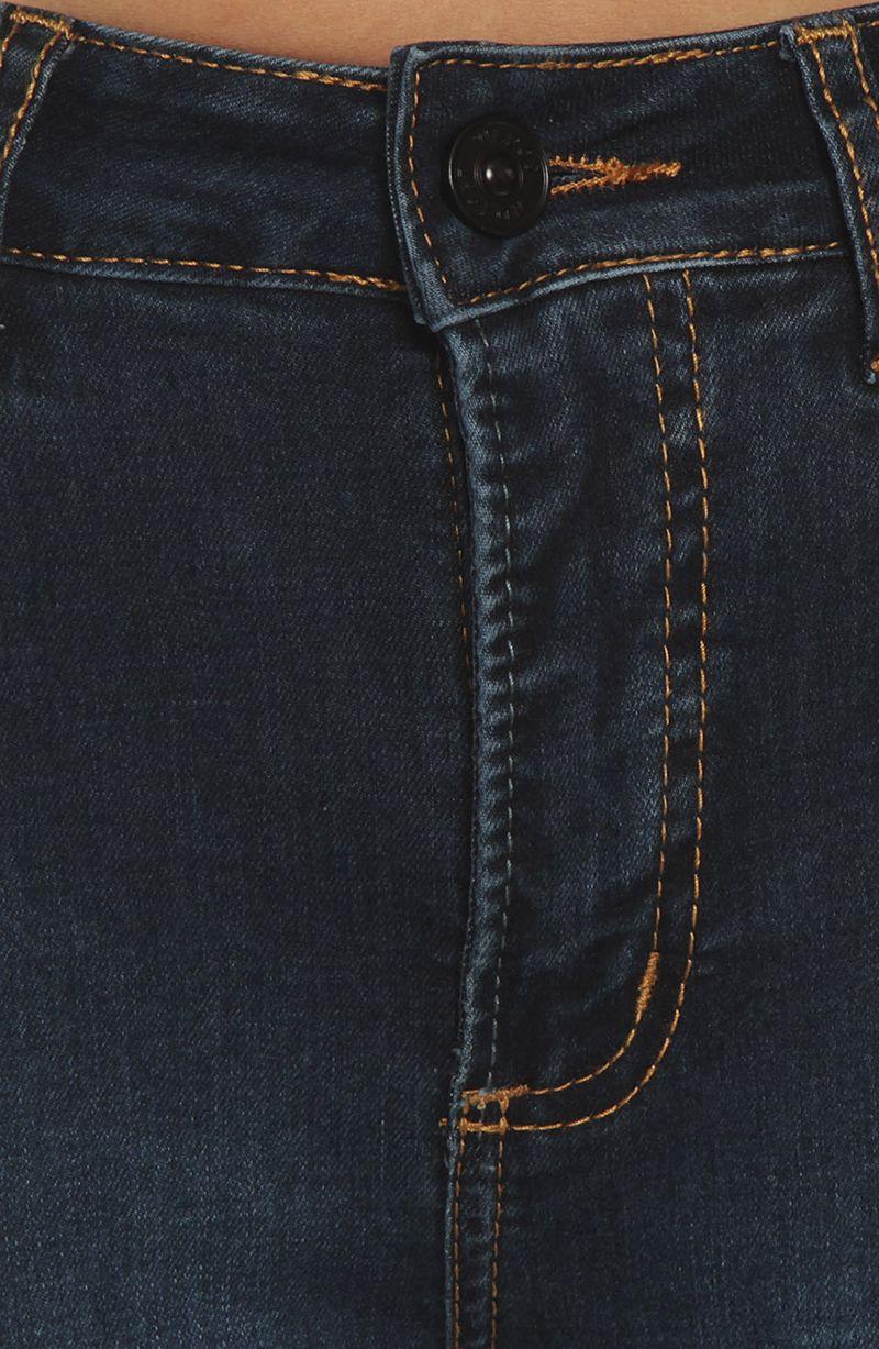 Jeans Flare Tiro Alto   Pretina Basica 1 Boton-6