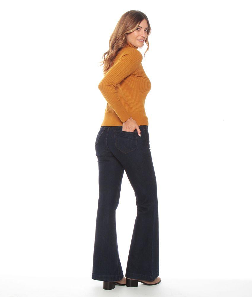 Sweater Manga Larga Con Cuello Alto Solido-5