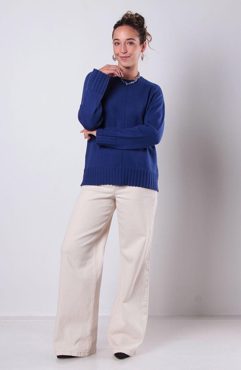 Sweater Manga Larga Escote Redondo Con Textura-5