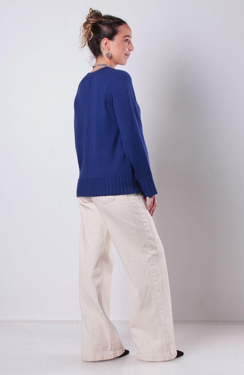 Sweater Manga Larga Escote Redondo Con Textura-6