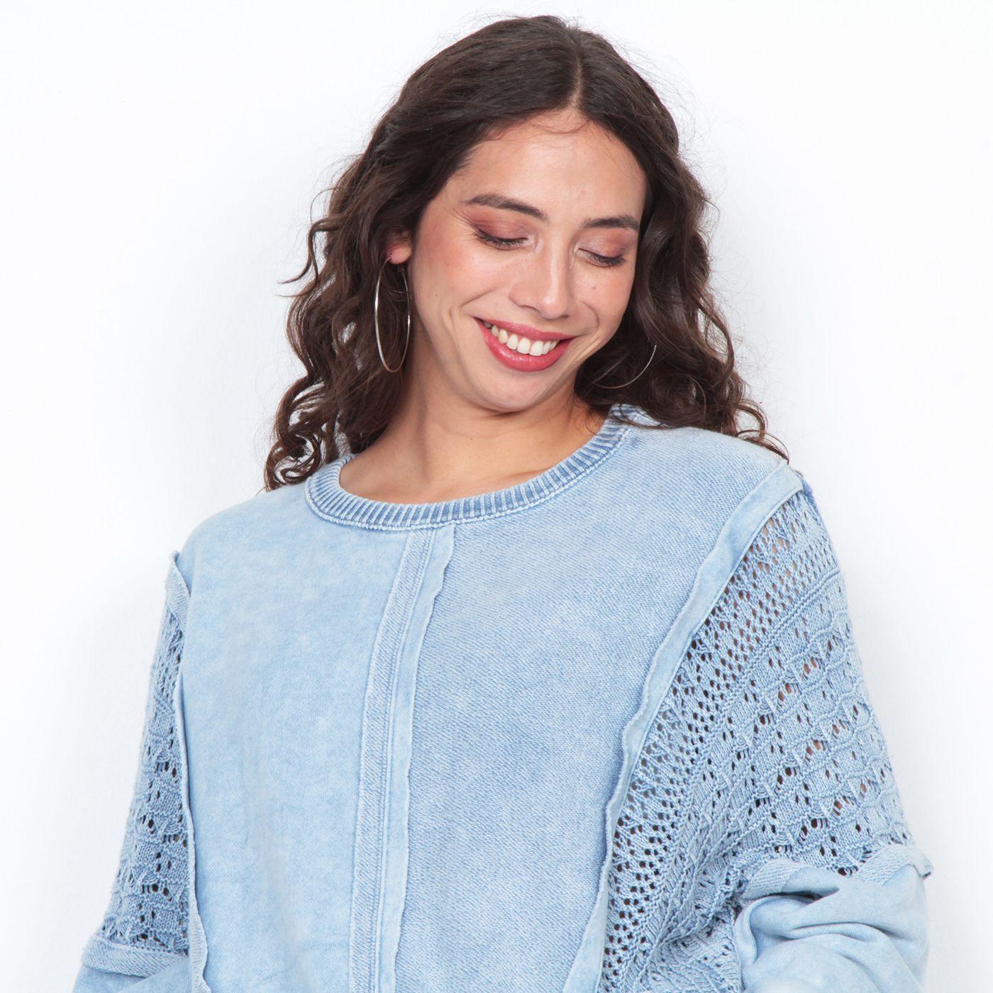 Sweater Manga Larga Solido Con Aplicacion-3