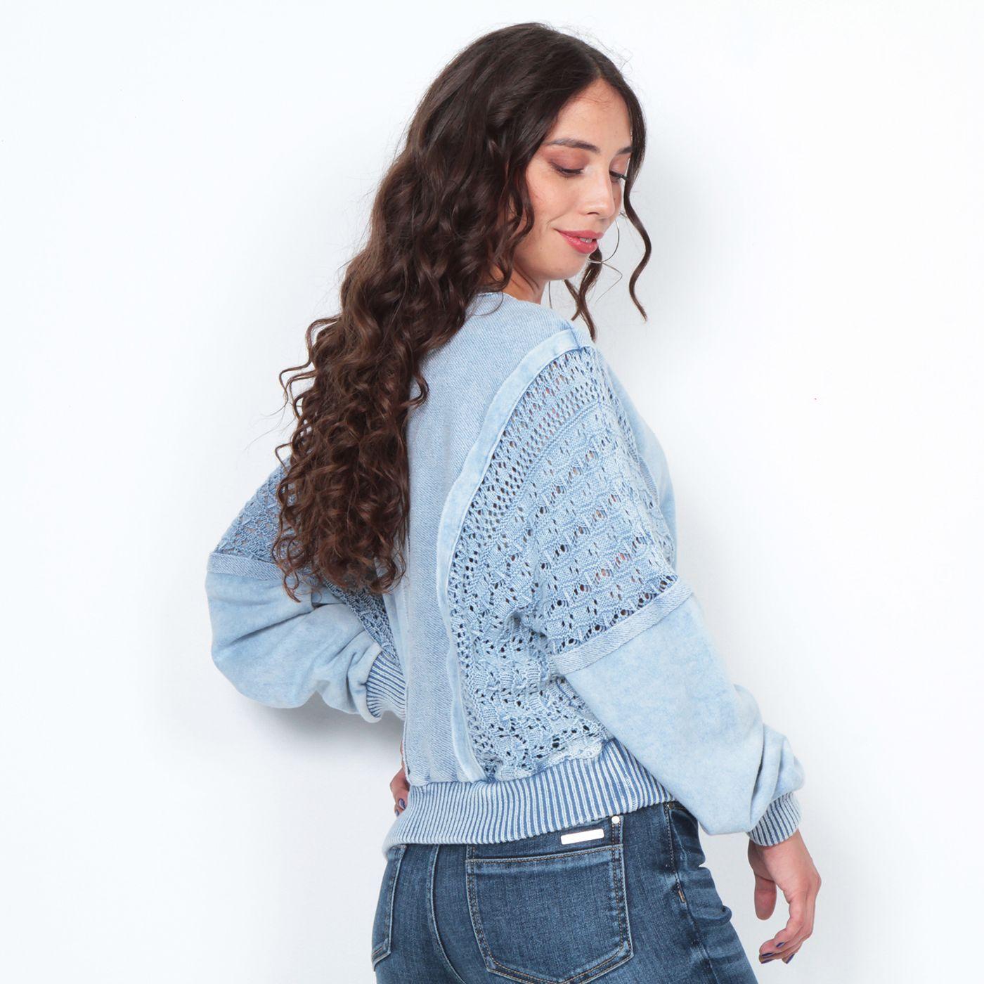 Sweater Manga Larga Solido Con Aplicacion-6