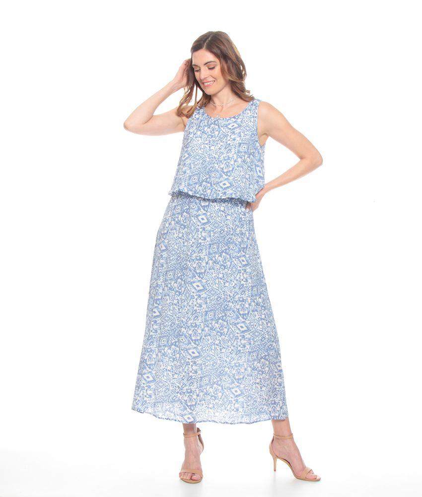 Vestido Largo Sin Manga Estampado-3