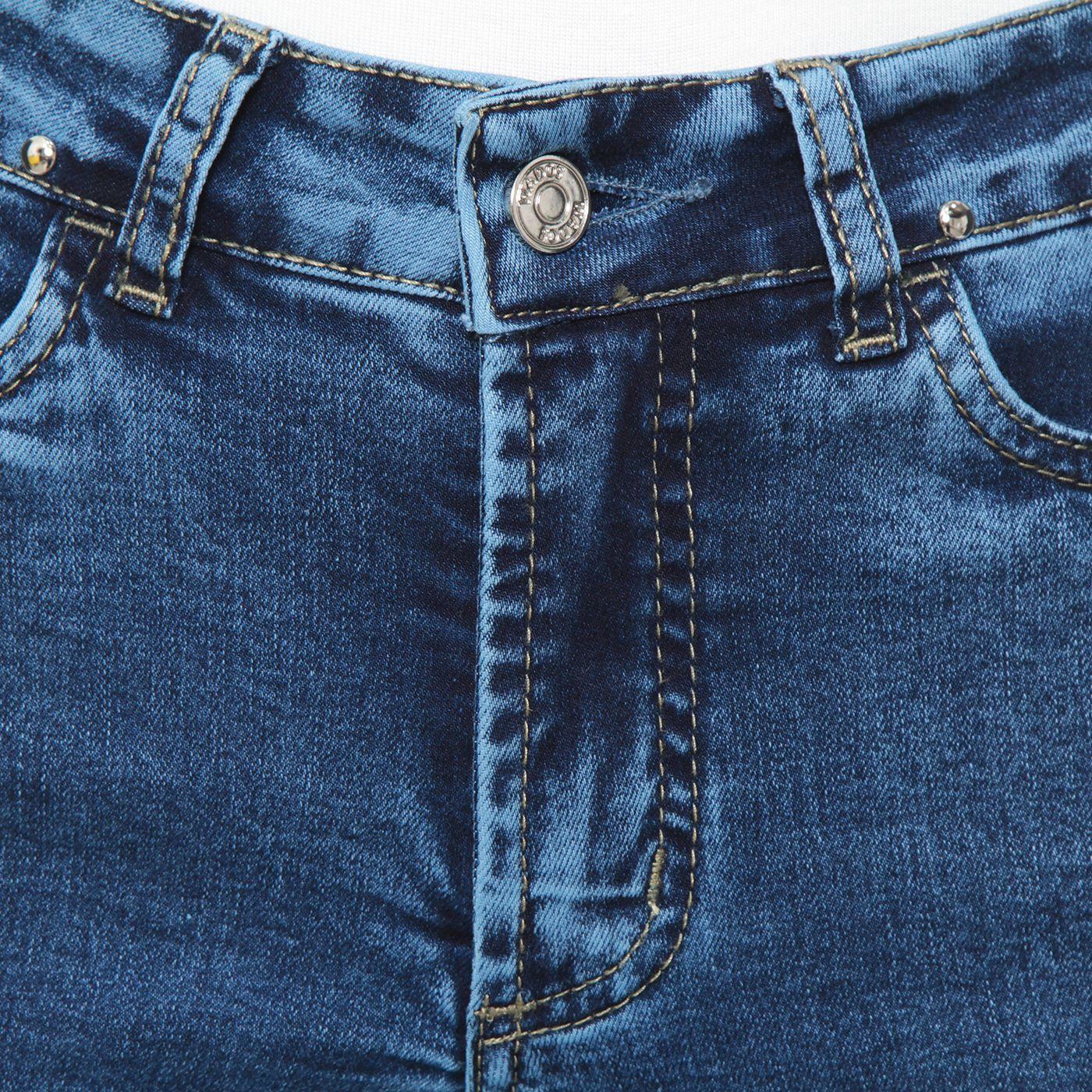 Jeans Recto Tiro Alto Pretina Basica 1 Boton Aplicacion Tachas-6