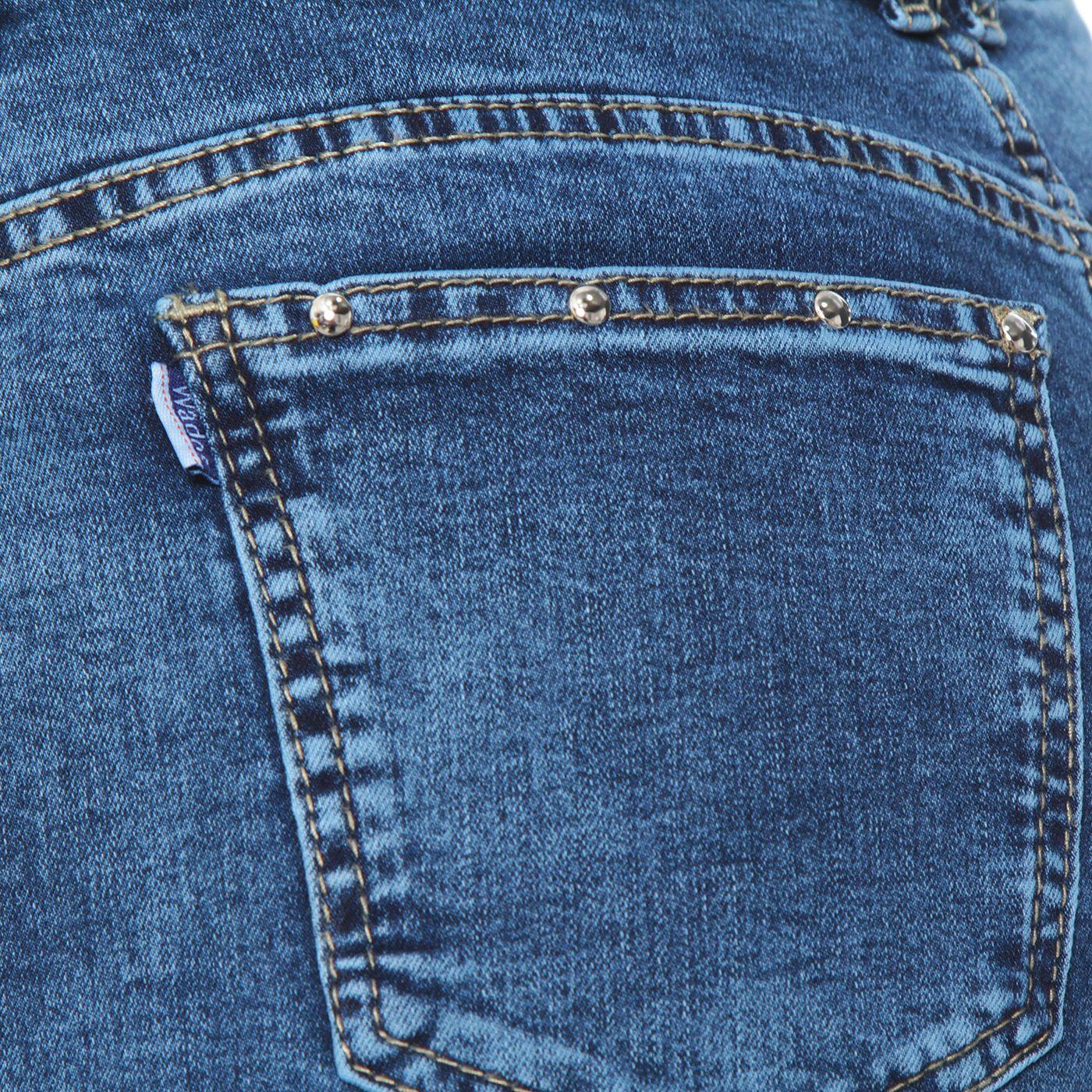 Jeans Recto Tiro Alto Pretina Basica 1 Boton Aplicacion Tachas-8