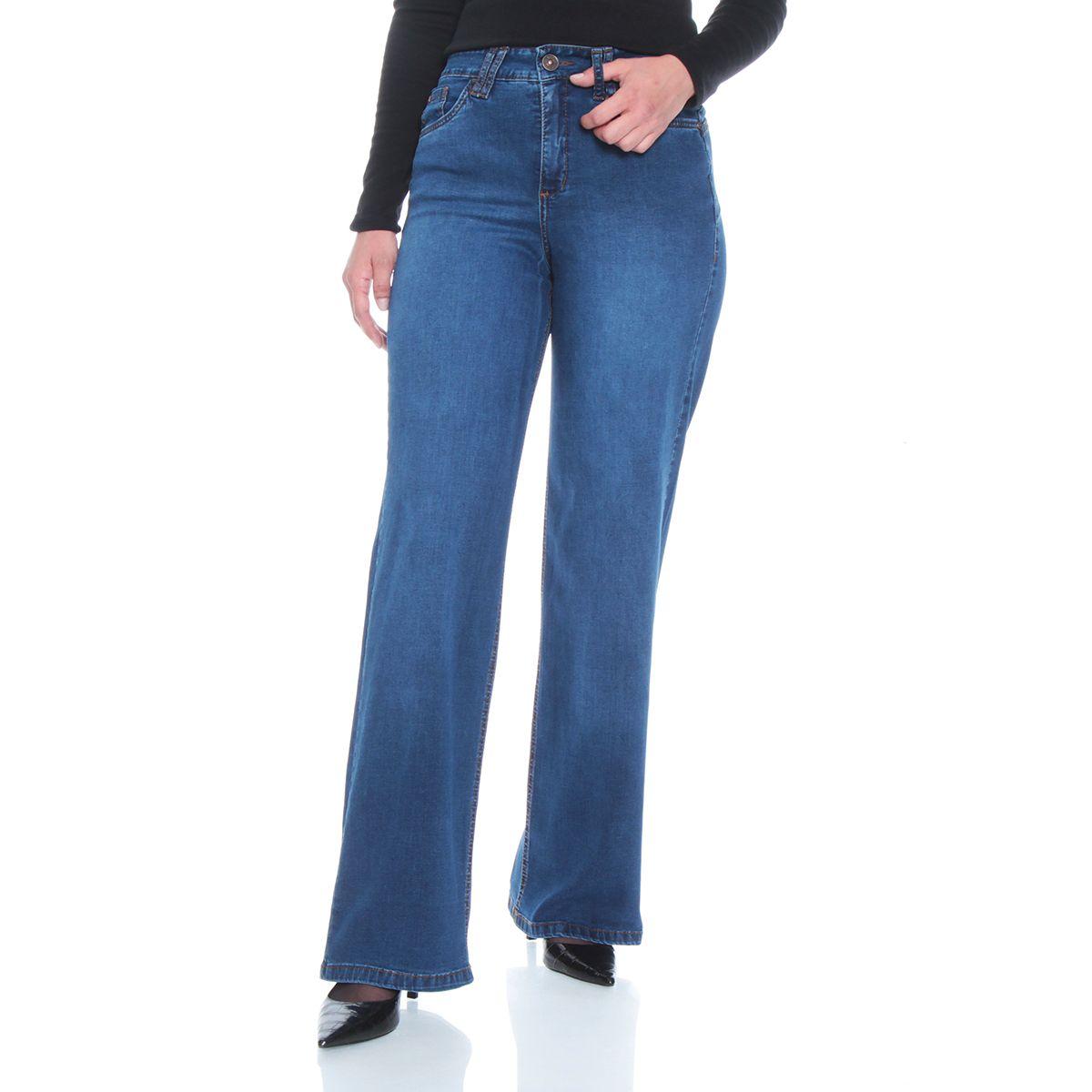 Jeans Recto Push Up Tiro Alto Pretina Basica Un Boton-0