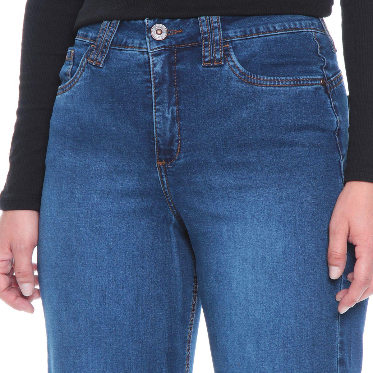 Jeans Recto Push Up Tiro Alto Pretina Basica Un Boton-3