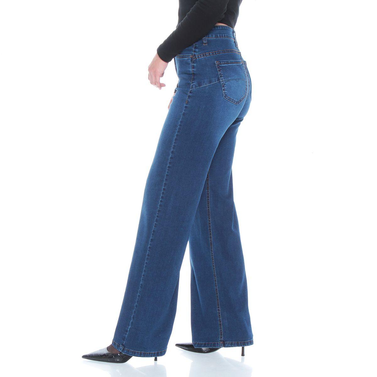 Jeans Recto Push Up Tiro Alto Pretina Basica Un Boton-4
