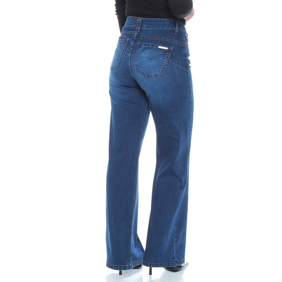 Jeans Recto Push Up Tiro Alto Pretina Basica Un Boton-5