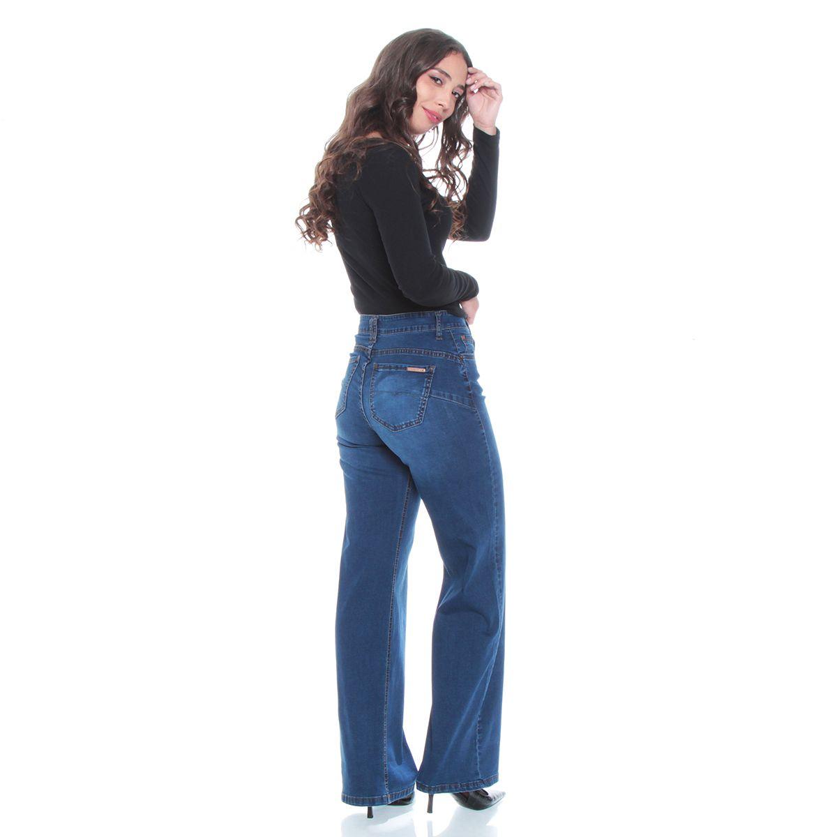 Jeans Recto Push Up Tiro Alto Pretina Basica Un Boton-7