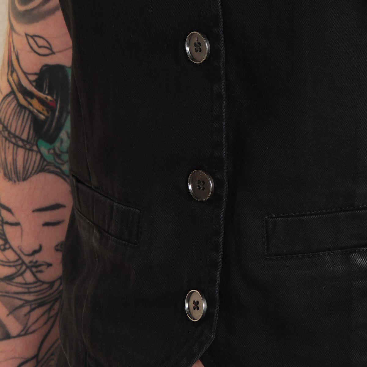 Vest Sin Manga Denim Abotonado En Delanteroq-6