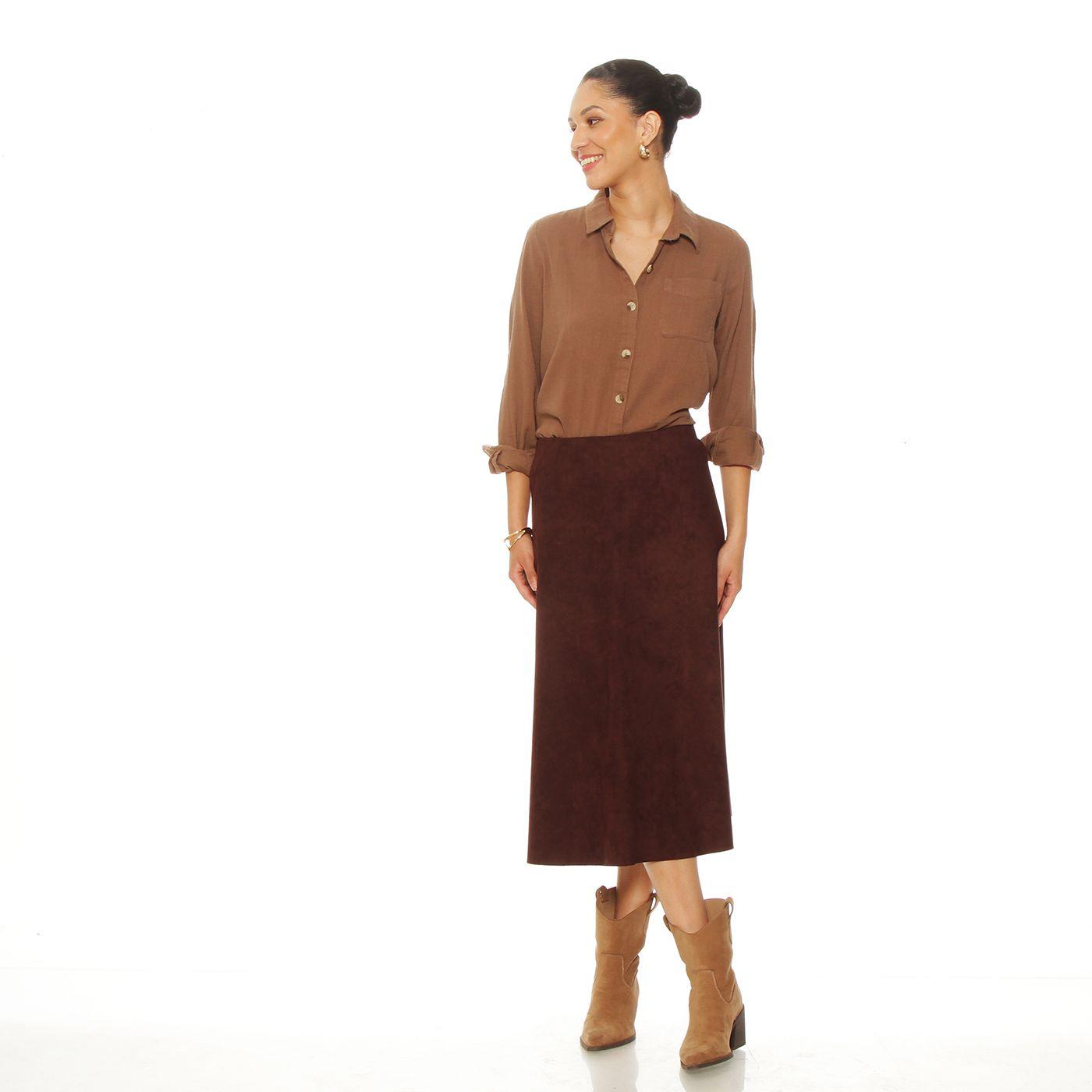 Falda Suede A La Cintura-3