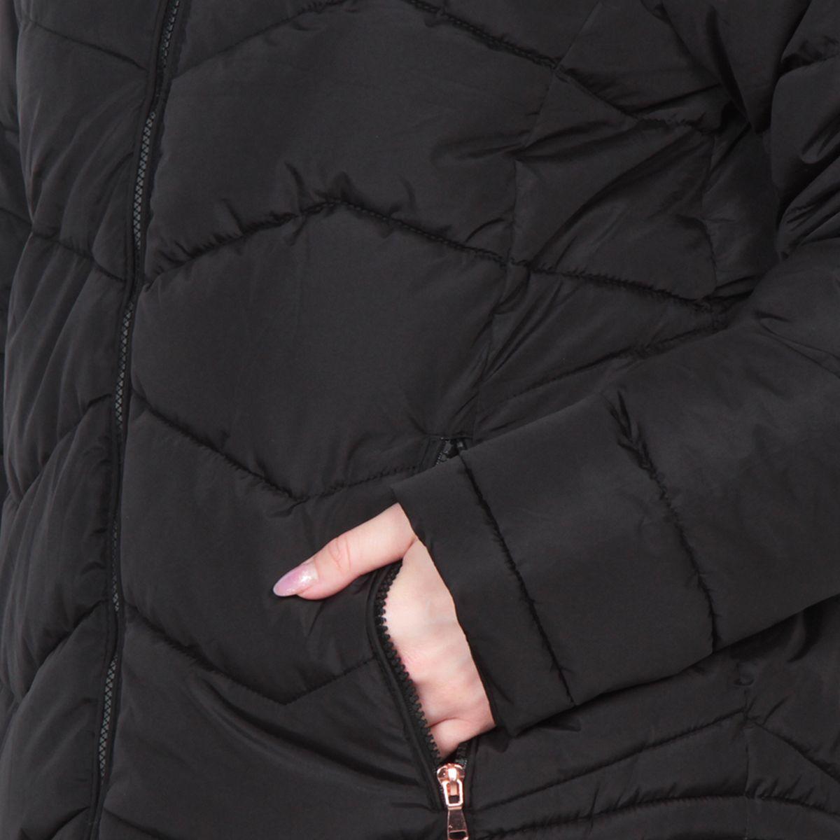 Parka Manga Larga Solido Con Capucha-3