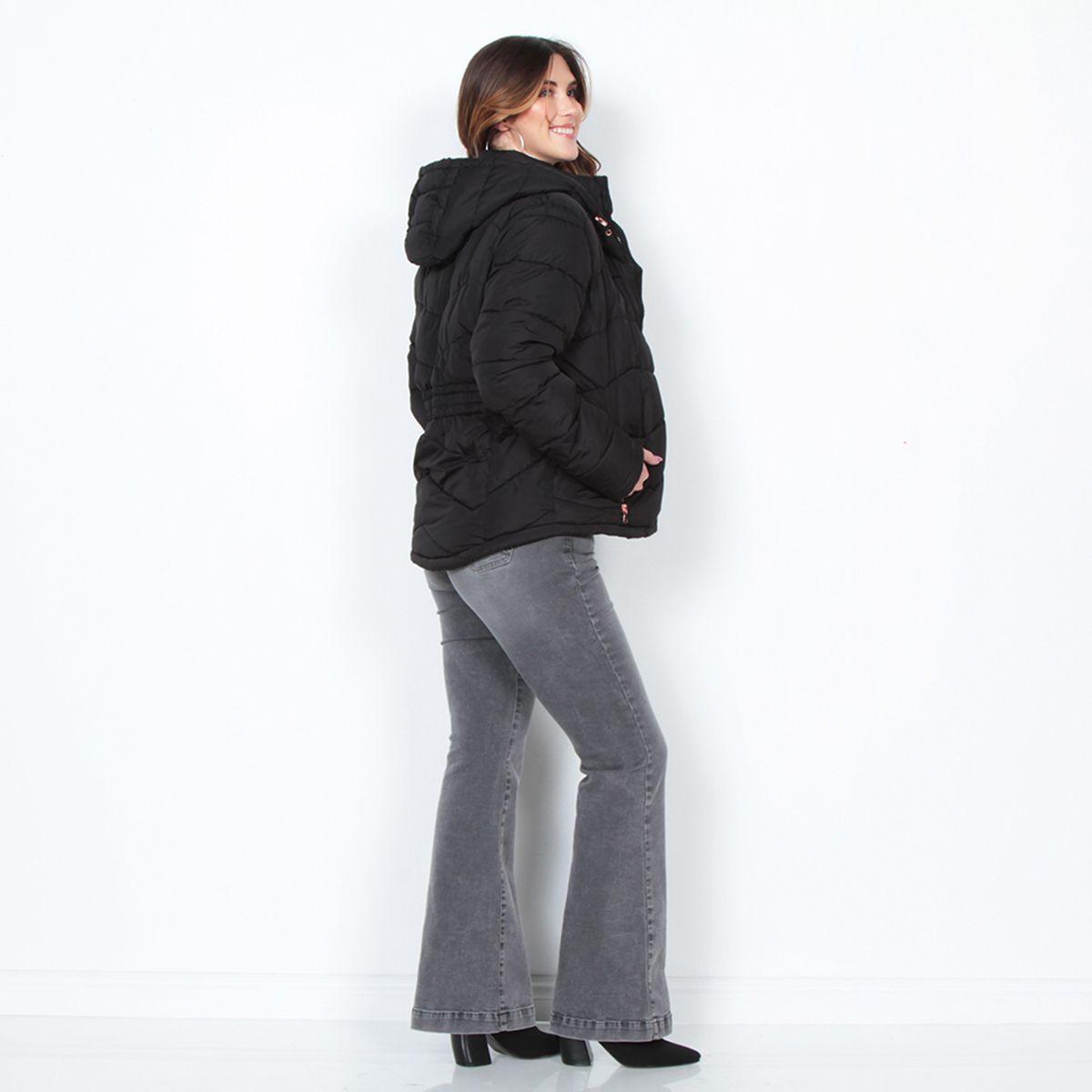 Parka Manga Larga Solido Con Capucha-9