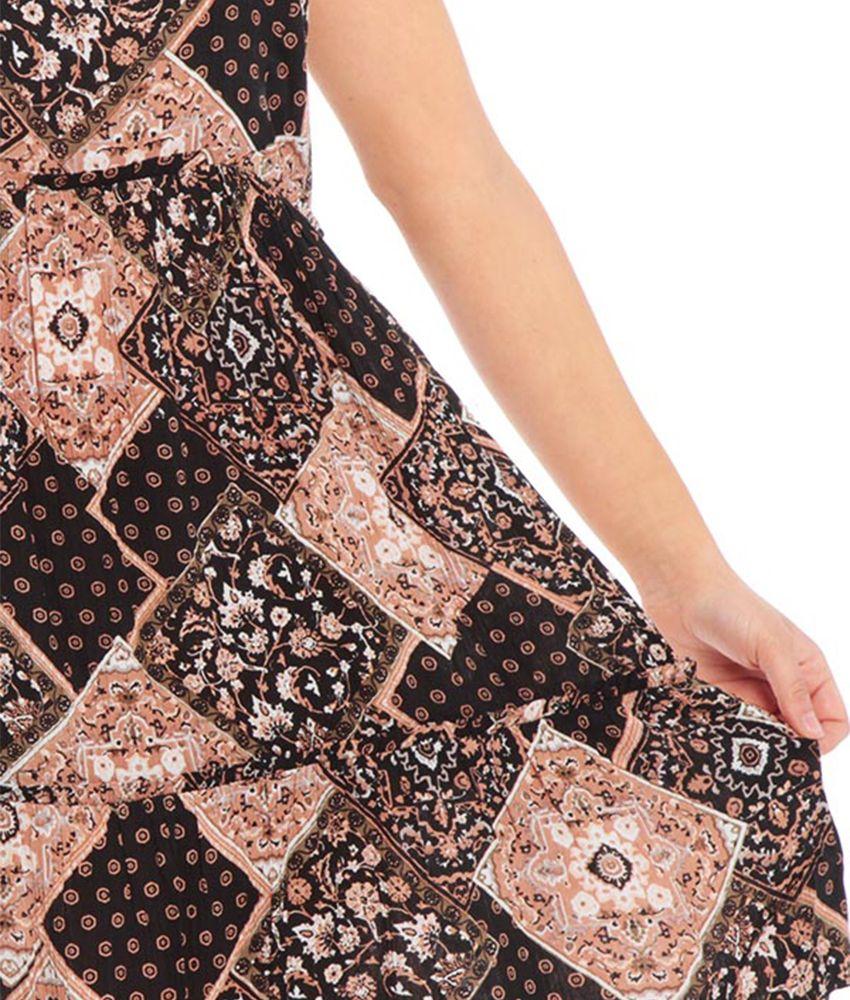 Vestido Estampado Corto Con Espalda Elasticada-2