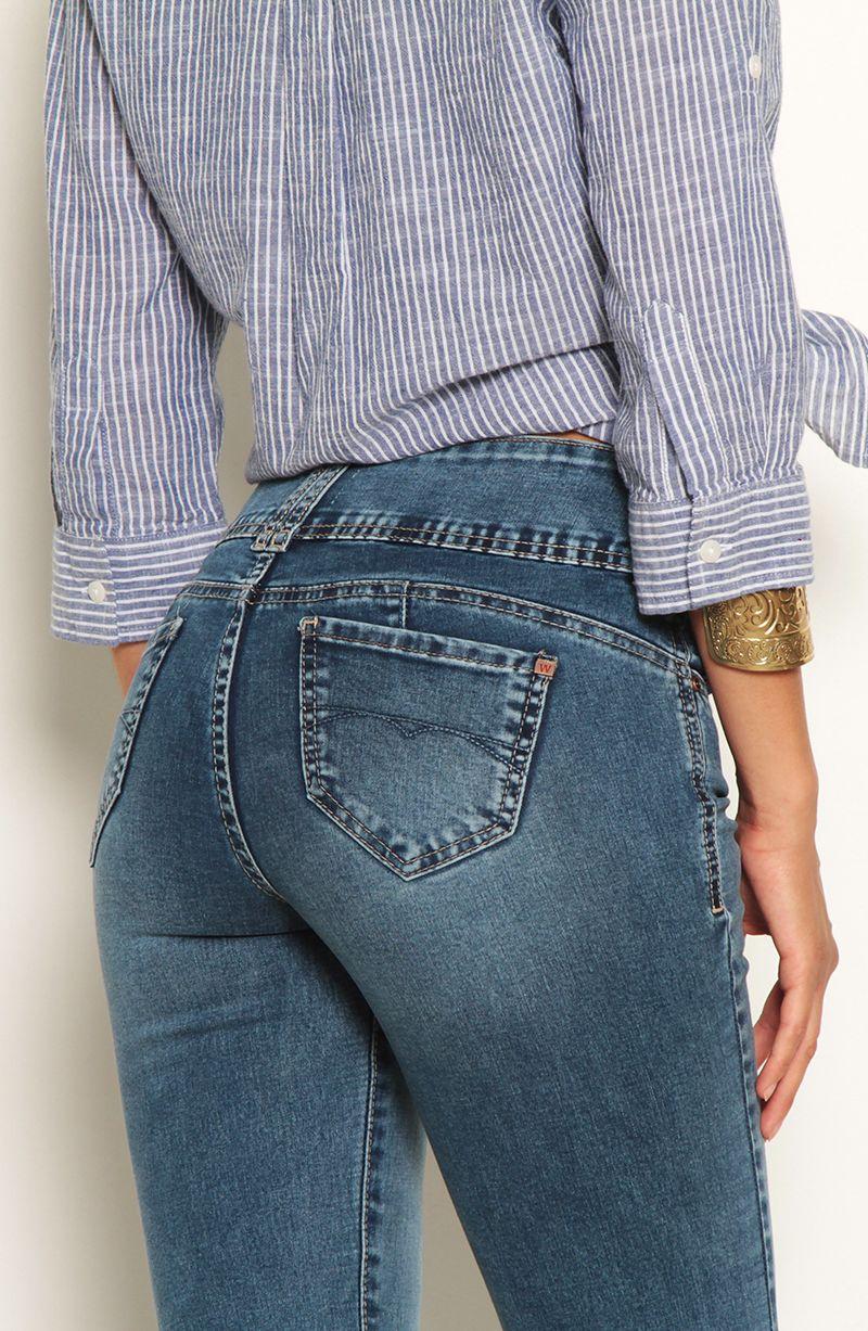 Jeans Recto Pretina Alta Tiro Alto Dos Botones-3