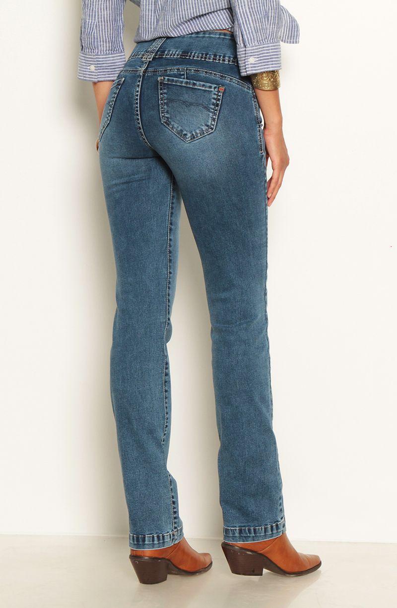 Jeans Recto Pretina Alta Tiro Alto Dos Botones-5