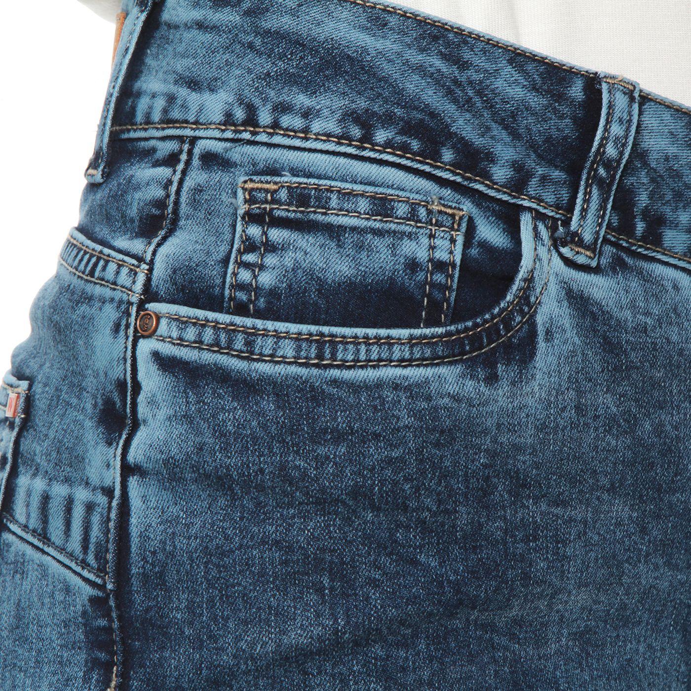 Jeans Wide Leg Tiro Alto Pretina Basica 1 Boton Push Up-7