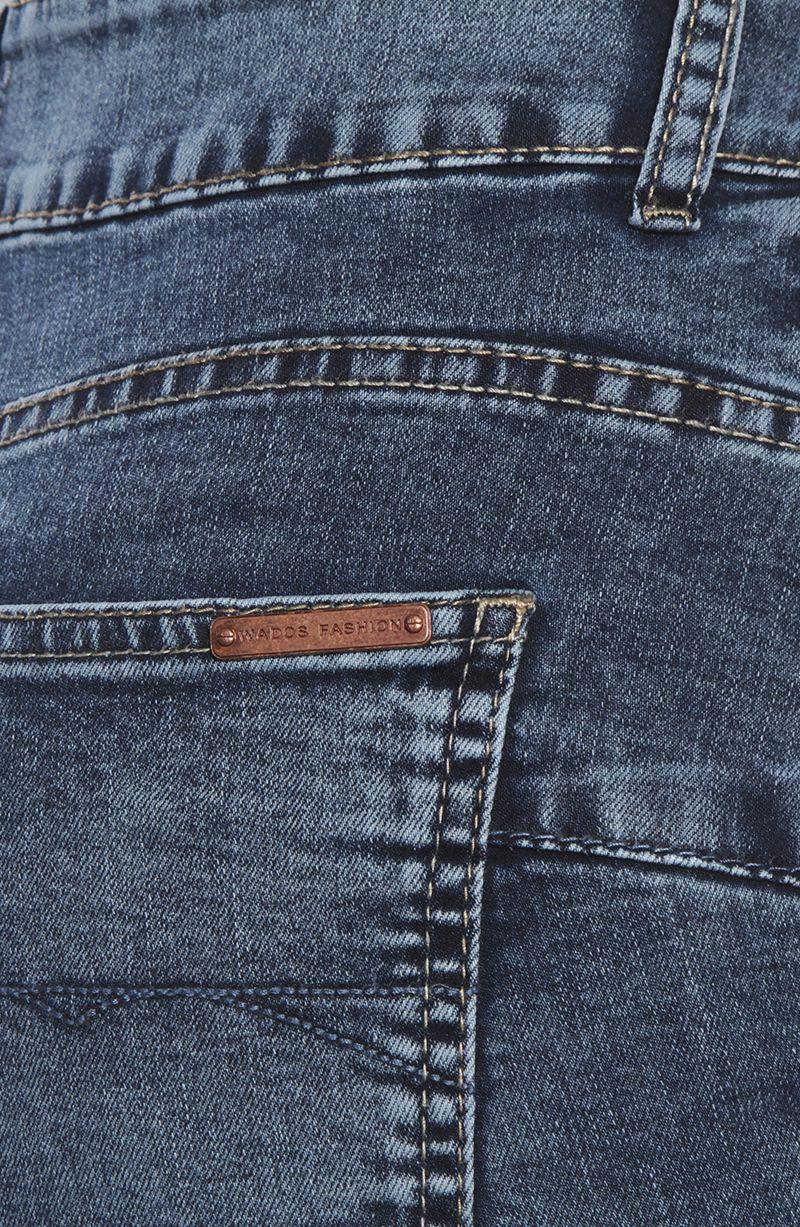 Jeans Wide Leg Tiro Alto Pretina Basica 1 Boton Push Up-5
