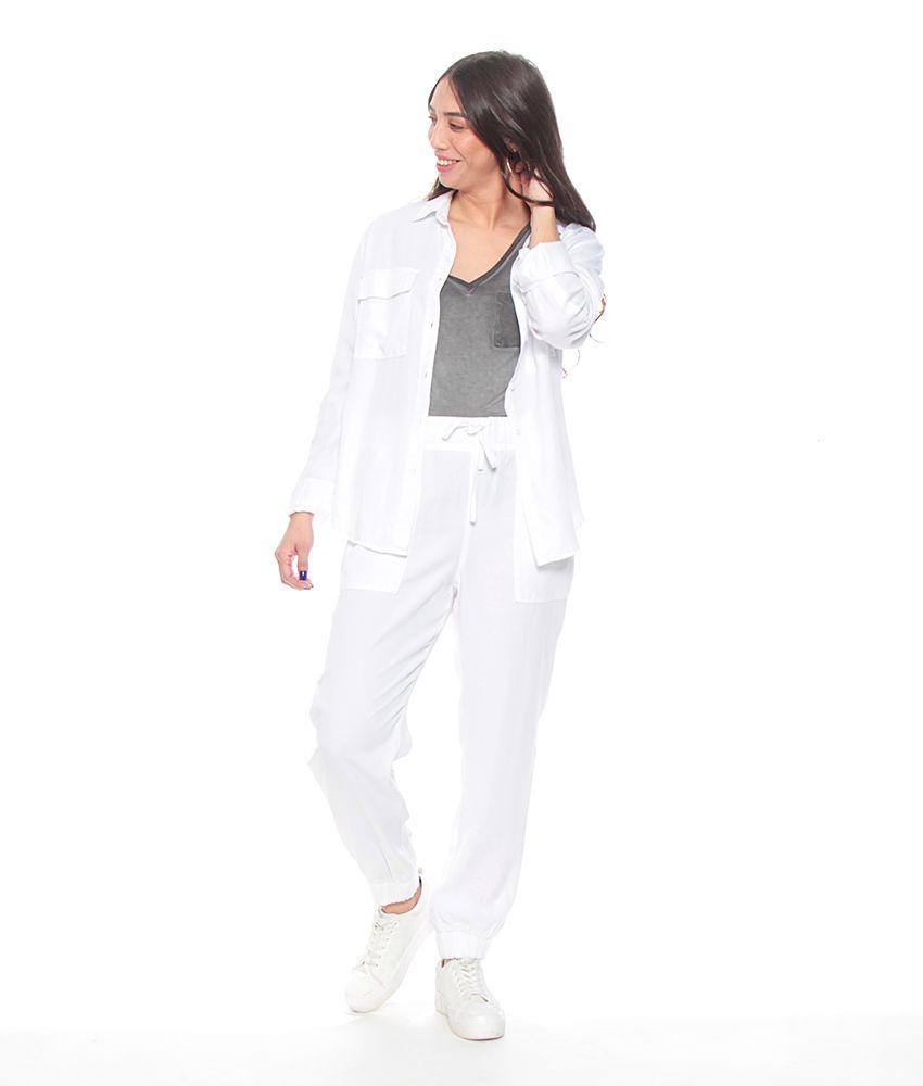 Pantalon Cargo Lyocell Con Cintura Elasticada-4