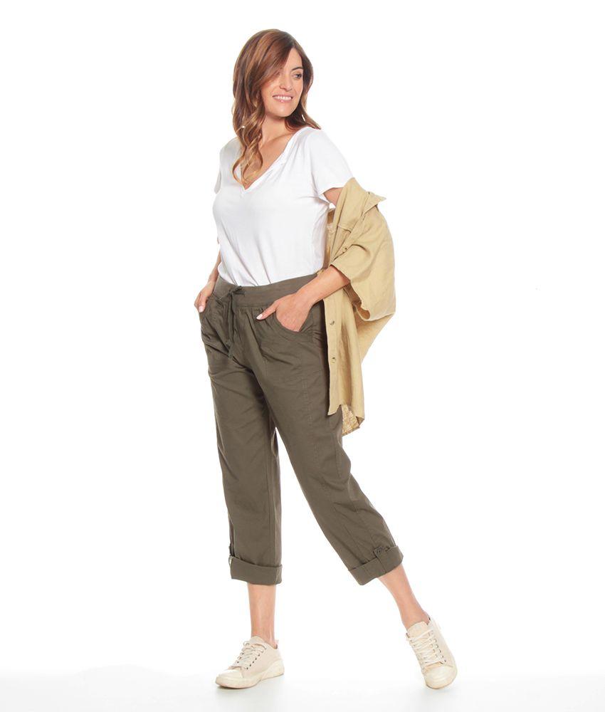 Pantalon Solido Pretina Elasticada Con Pabilo Basta Ajustable-5