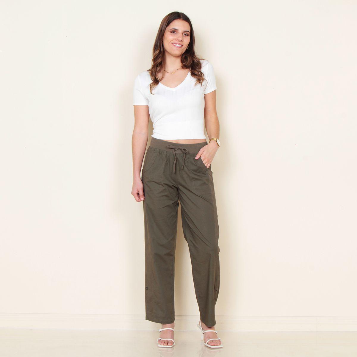 Pantalon Solido Pretina Elasticada Con Pabilo Basta Ajustable-3