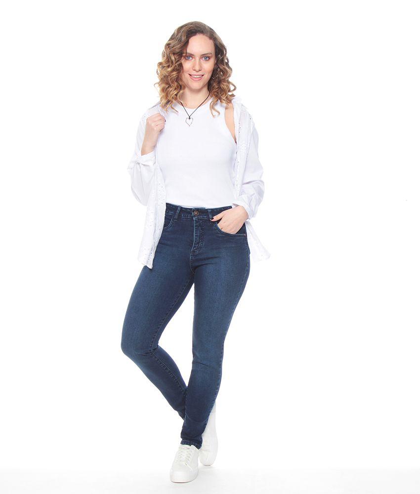 Jeans Pitillo Tiro Alto Push Up Pretina Basica-3
