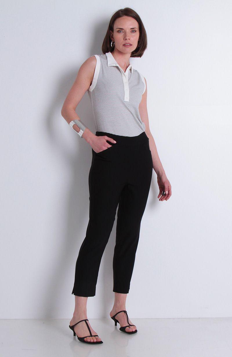 Pantalon Crop Tiro Alto Pretina Media Elasticada-5