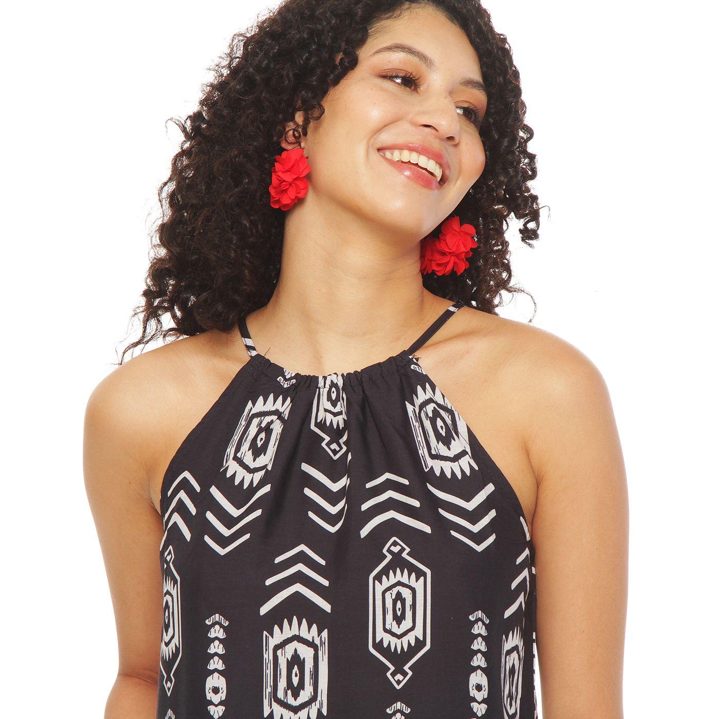 Vestido Sin Manga  Estampado-3