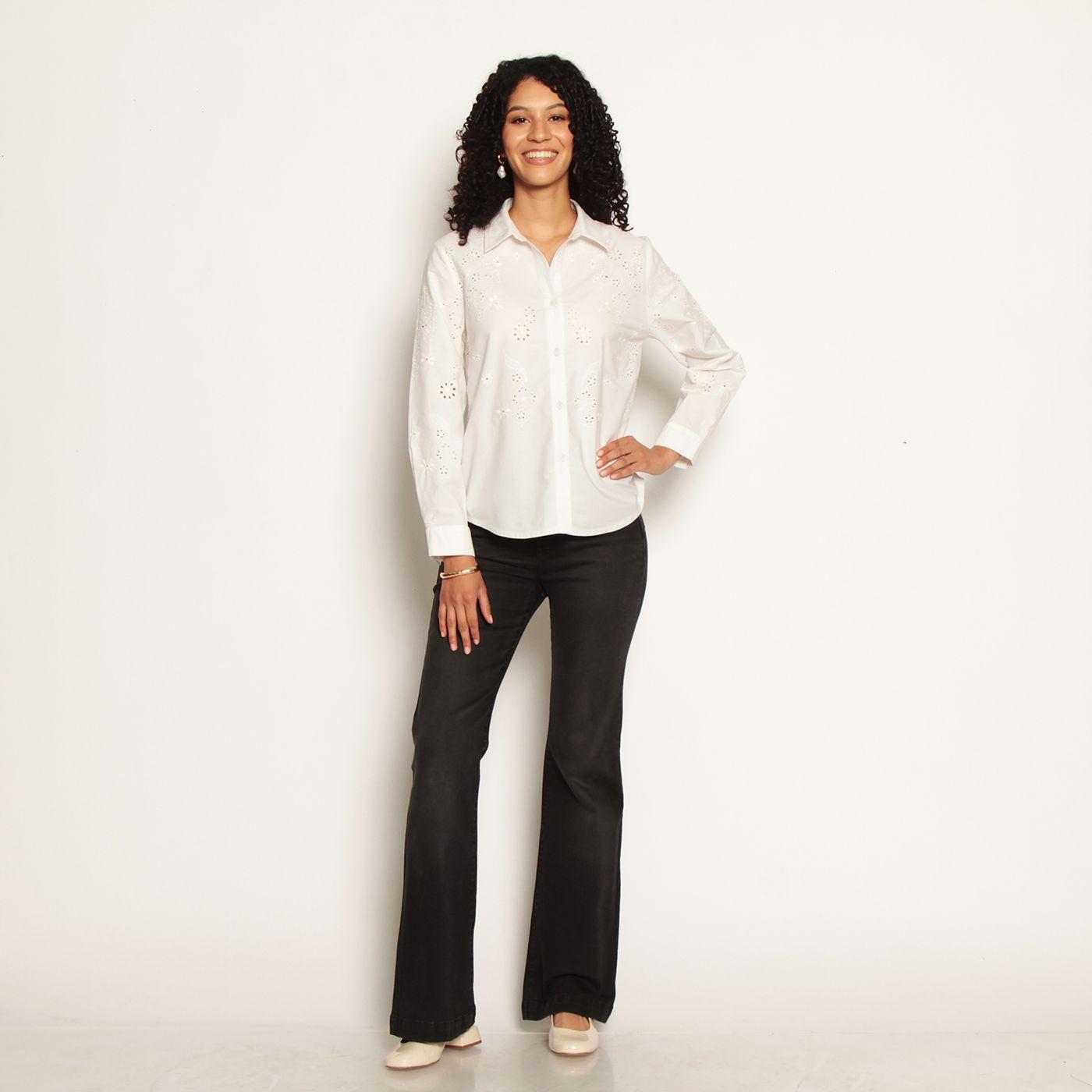 Blusa Manga Larga Con Brodery En Delantero-4