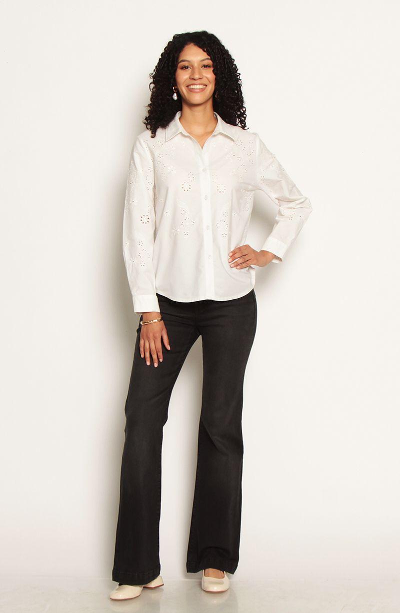 Blusa Manga Larga Con Brodery En Delantero-0