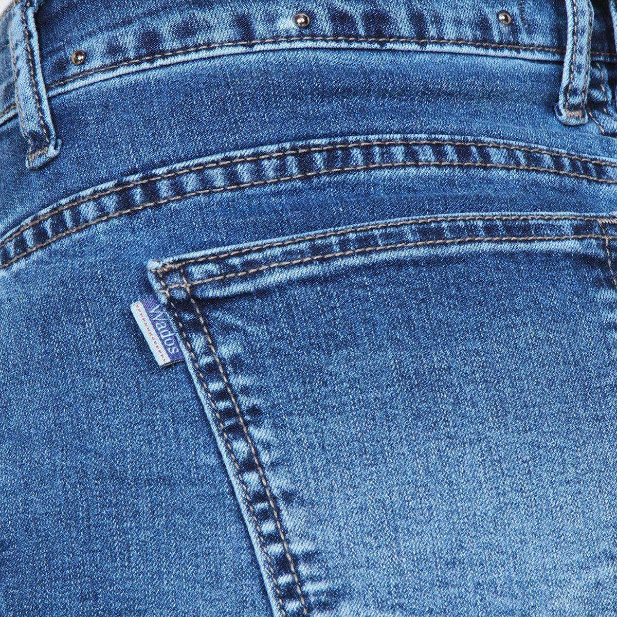 Jeans Recto Tiro Alto Pretina 1 Boton Push Up Cinturon Denim-1