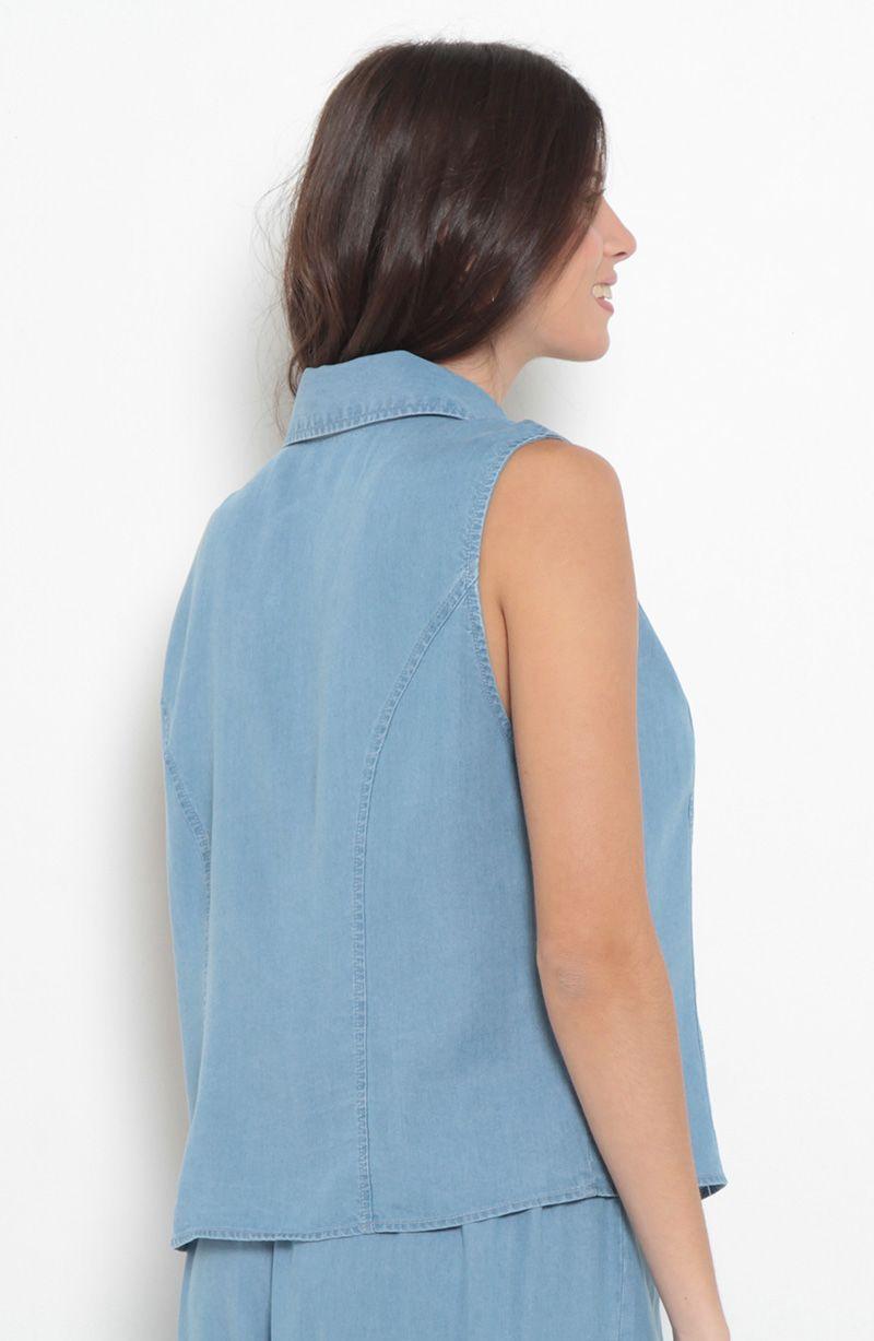 Conjunto Lyocell Blusa Sin Manga Y Pantalon-4