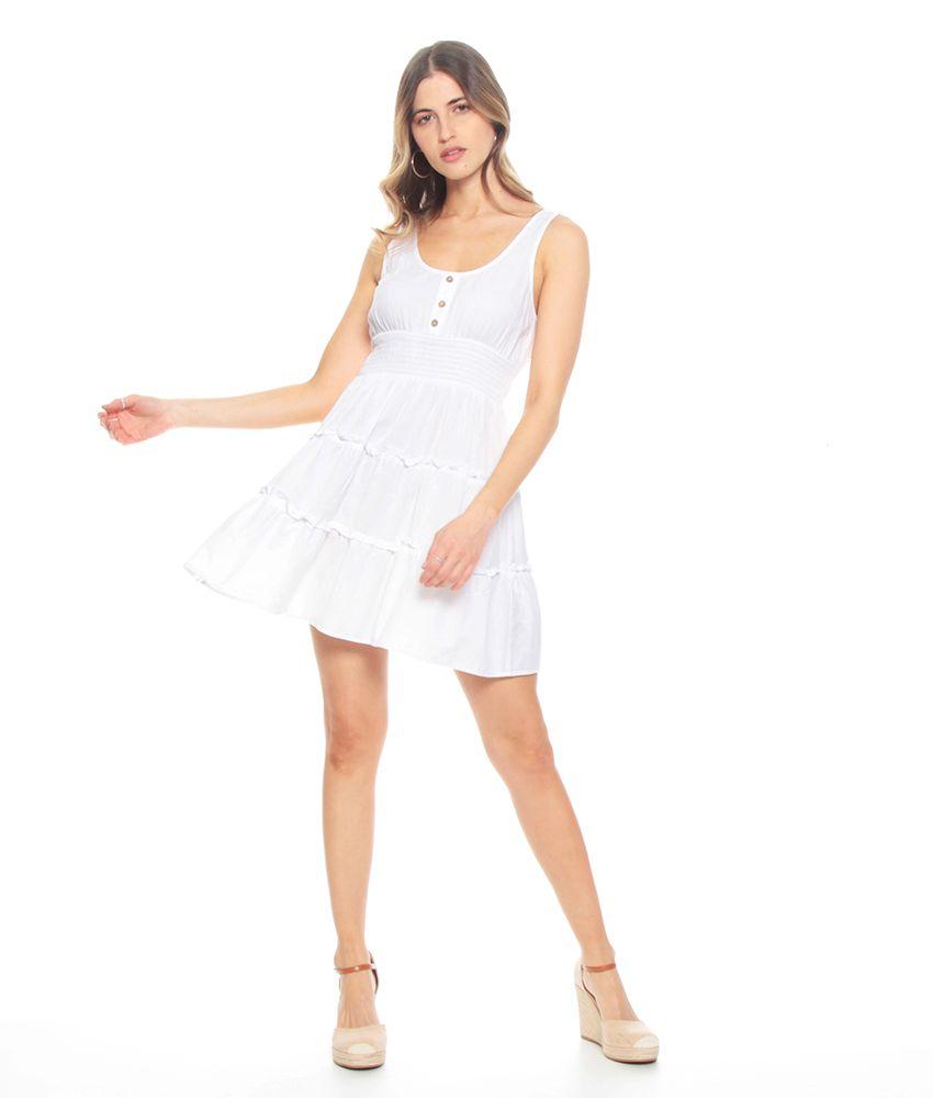 Vestido  Corto Con Cintura Easticada-3