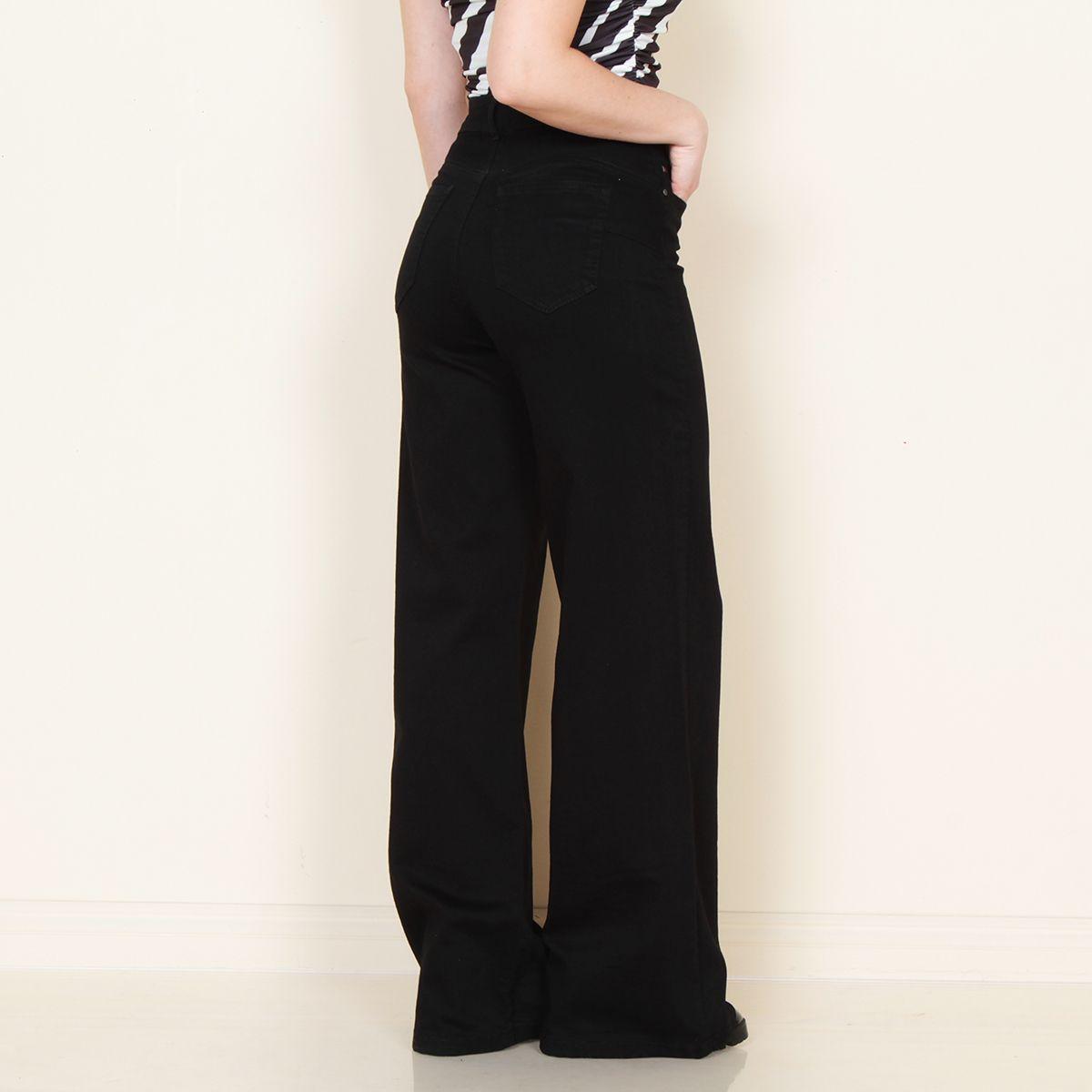 Jeand Wide Leg Tiro Alto Pretina 1 Boton Push Up-3