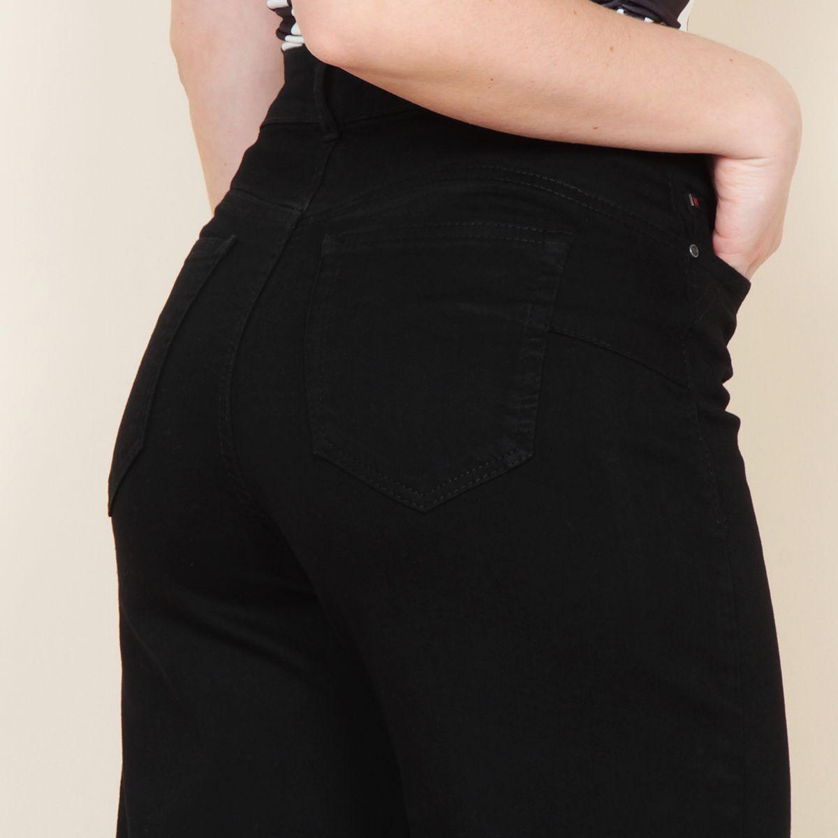 Jeand Wide Leg Tiro Alto Pretina 1 Boton Push Up-7