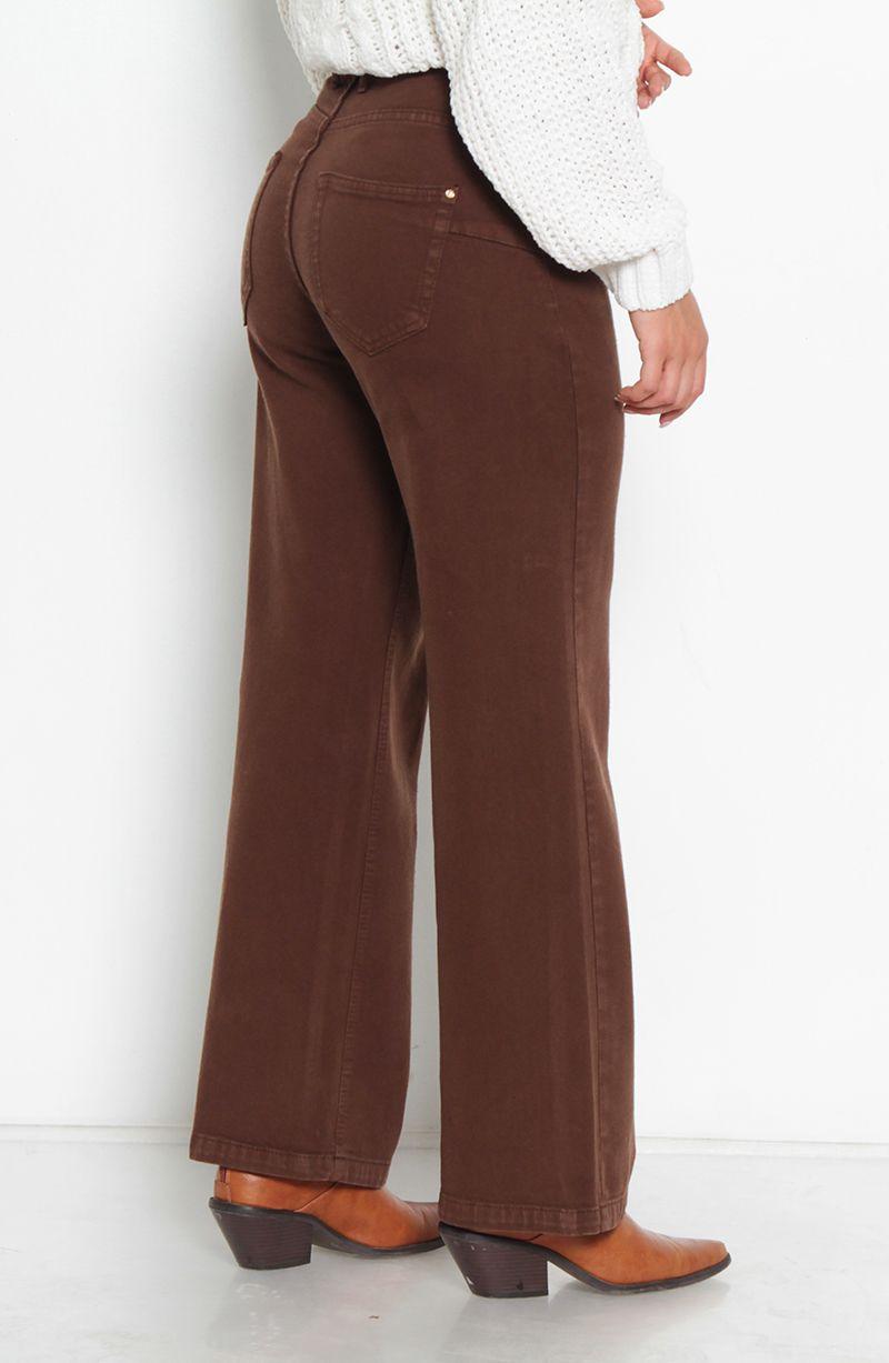 Jeans Recto Tiro Alto  Pretina Basica Un Boton-4