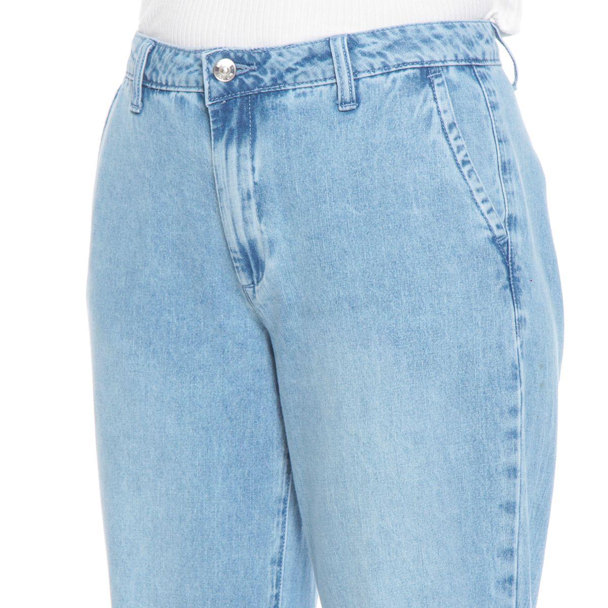 Jeans Recto Tiro Alto Pretina Basica Un Boton Con Bolsillo Argentino-1