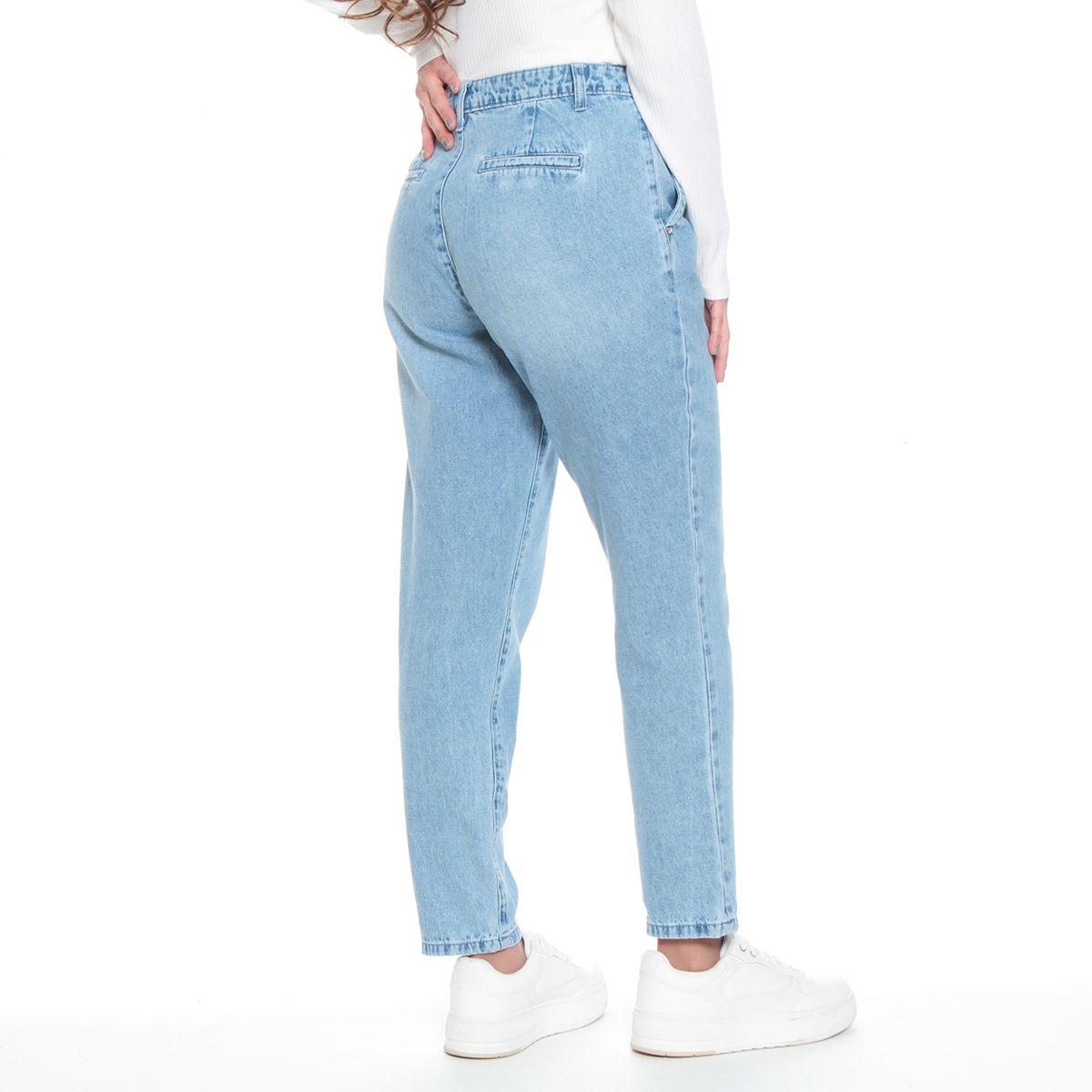 Jeans Recto Tiro Alto Pretina Basica Un Boton Con Bolsillo Argentino-5